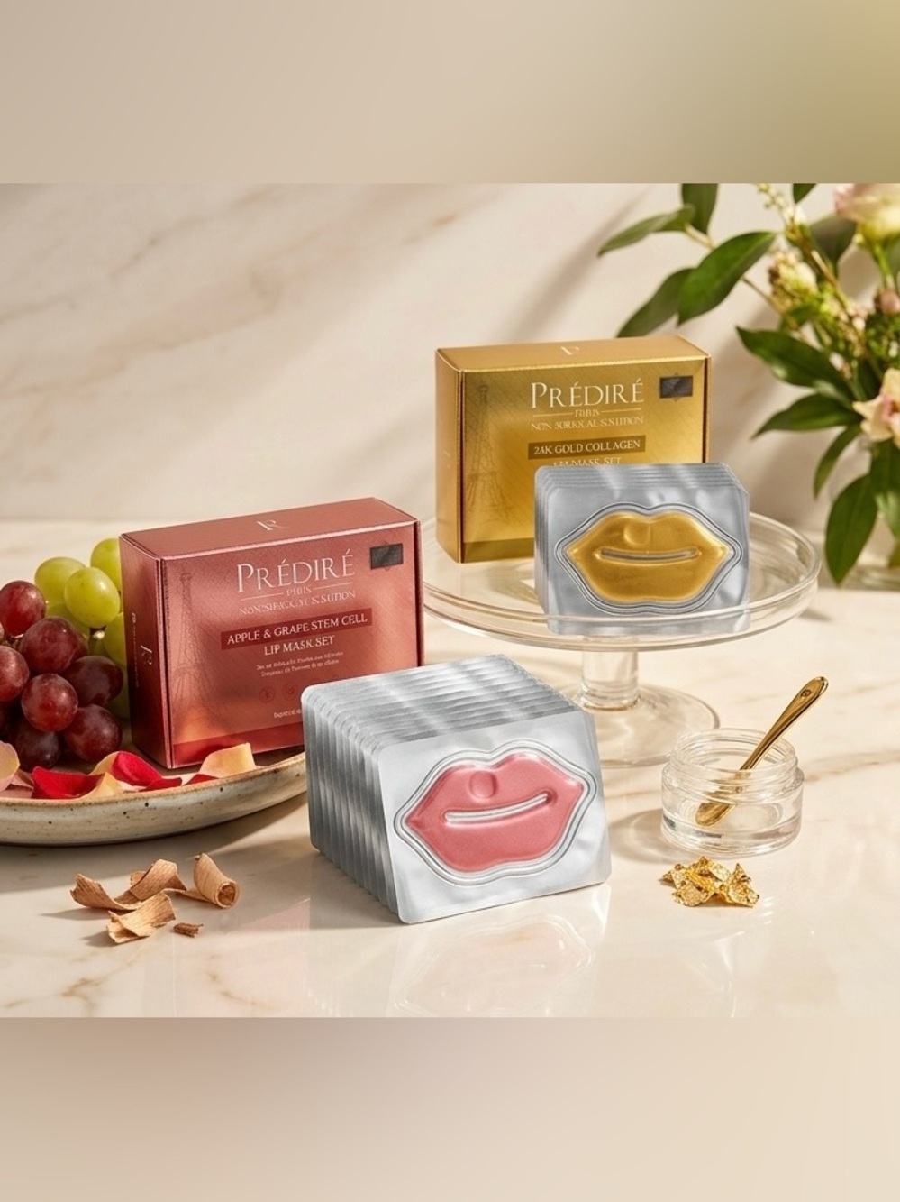 🔥Predire Lip Mask Bundle🔥24K Gold Collagen & Stem Cell Set ~ retail $800